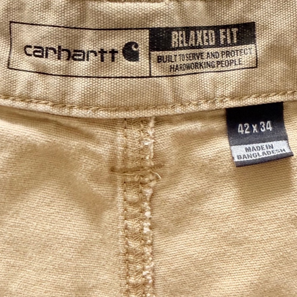 Carhartt Rugged Flex Work Pants Khaki Relaxed Fit 42x34 Canvas - Picture 6 of 11